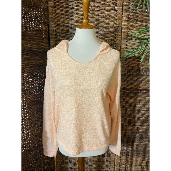 SO Women's Hooded Sweater Long Sleeve Pullover Crewneck Casual Orange Size Large - Picture 6 of 8